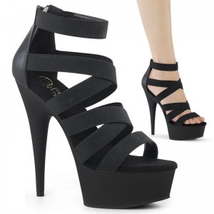 Pleaser Delight-659 Vegan Leather Hakken Dames Zwart | BELGIE BEYPTGNF