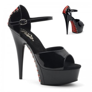 Pleaser Delight-660FH Hakken Dames Zwart | BELGIE BEXTQOCD