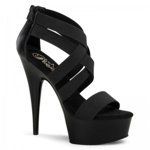 Pleaser Delight-669 Vegan Leather Hakken Dames Zwart | BELGIE BEQYWXOB