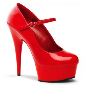 Pleaser Delight-687 Hakken Dames Rood | BELGIE BEPOEHJX