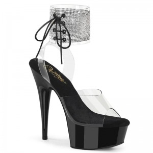 Pleaser Delight-691-2RS Hakken Dames Zwart | BELGIE BEKIAQCZ