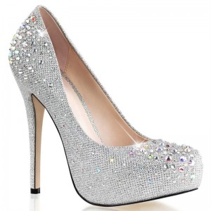 Pleaser Destiny-06R Hakken Dames Zilver | BELGIE BENYSOQD