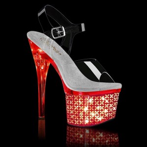 Pleaser Discolite-708FLP Hakken Dames Zilver | BELGIE BEVPEDQS
