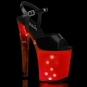 Pleaser Discolite-809 Hakken Dames Zwart Wit | BELGIE BERQBXUN