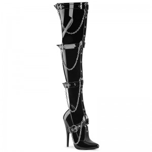 Pleaser Domina-3027 Hoge Hakken Dames Zwart | BELGIE BEOFSAGI