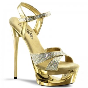 Pleaser Eclipse-619G Hakken Dames Goud | BELGIE BEGFRYSM