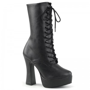Pleaser Electra-1020 Vegan Leather Laarzen Dames Zwart | BELGIE BEWMREBH