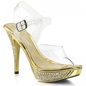 Pleaser Elegant-408 Hakken Dames Goud | BELGIE BEMURXYF