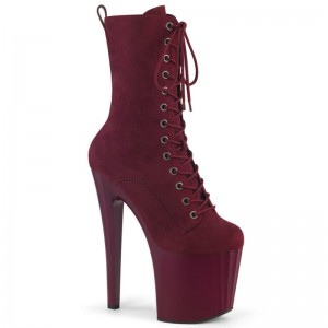 Pleaser Enchant-1040 Laarzen Dames Bordeaux | BELGIE BEBWUNLY