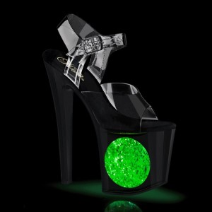 Pleaser Enchant-708LT-CIRCLE Hakken Dames Zwart | BELGIE BEKFYNQD