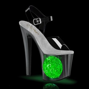 Pleaser Enchant-708LT-CIRCLE Hakken Dames Zilver | BELGIE BEGHWCDR