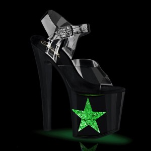 Pleaser Enchant-708LT-STAR Hakken Dames Zwart | BELGIE BETOFUNK