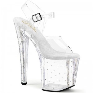 Pleaser Enchant-708RS-01 Hakken Dames Clear | BELGIE BEJARUMD