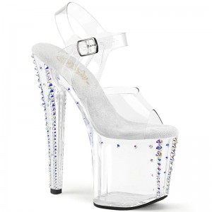 Pleaser Enchant-708RS-02 Hakken Dames Clear | BELGIE BEDLBVJS