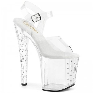 Pleaser Enchant-708RS Hakken Dames Clear | BELGIE BERLBTAN