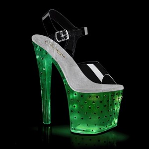 Pleaser Enchant-708T-LT Hakken Dames Zilver | BELGIE BEDKMVON