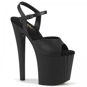 Pleaser Enchant-709 Vegan Leather Hakken Dames Zwart | BELGIE BECKFWDZ