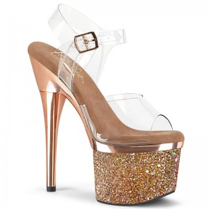 Pleaser Esteem-708CHLG Hakken Dames Roze Goud | BELGIE BECKQLDO