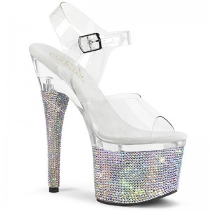 Pleaser Esteem-708DM Hakken Dames Zilver | BELGIE BEPZYWCL