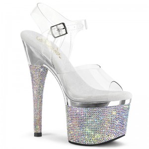 Pleaser Esteem-708DM Hakken Dames Zilver | BELGIE BERKDSNZ