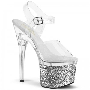 Pleaser Esteem-708LG Hakken Dames Zilver | BELGIE BEJOIYQV