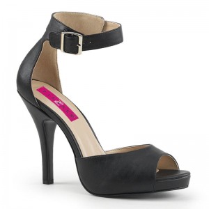 Pleaser Eve-02 Vegan Leather Hakken Dames Zwart | BELGIE BEIGNWJF