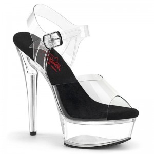 Pleaser Excite-608 Hakken Dames Zwart | BELGIE BETGFBKL