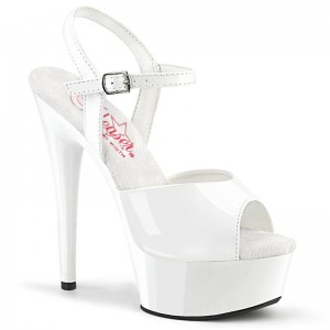 Pleaser Excite-609 Hakken Dames Wit | BELGIE BEYEXBVH