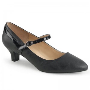 Pleaser Fab-425 Faux Leather Hakken Dames Zwart | BELGIE BEYCOSAP