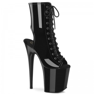 Pleaser Flamingo-1016 Laarzen Dames Zwart | BELGIE BESTNLMX