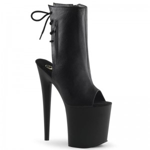Pleaser Flamingo-1018 Vegan Leather Laarzen Dames Zwart | BELGIE BEWVIDLM