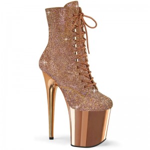 Pleaser Flamingo-1020CHRS Laarzen Dames Roze Goud | BELGIE BEJCEURV