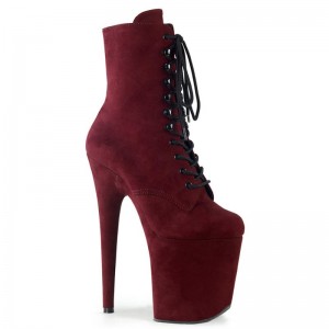 Pleaser Flamingo-1020FS Laarzen Dames Bordeaux | BELGIE BEPALERQ
