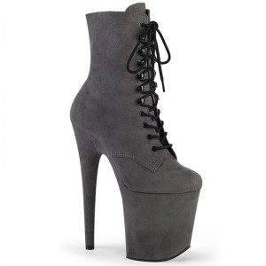 Pleaser Flamingo-1020FS Laarzen Dames Grijs | BELGIE BELATRNM