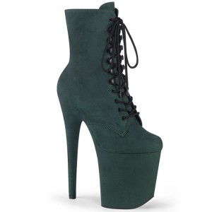 Pleaser Flamingo-1020FS Laarzen Dames Groen | BELGIE BEJLVGMO