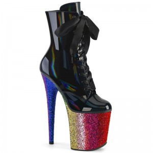 Pleaser Flamingo-1020HG Laarzen Dames Zwart Gekleurd | BELGIE BEXFNIKR