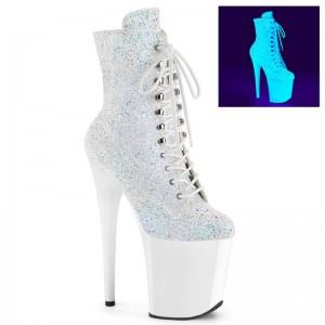 Pleaser Flamingo-1020LG Laarzen Dames Wit | BELGIE BEEAQWPG