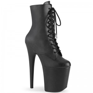 Pleaser Flamingo-1020WR Vegan Leather Laarzen Dames Zwart | BELGIE BEIGLTDQ