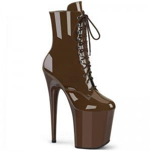 Pleaser Flamingo-1020 Laarzen Dames Bruin | BELGIE BEGBHULY