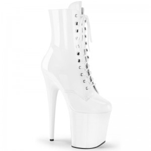 Pleaser Flamingo-1020 Laarzen Dames Wit | BELGIE BEDVZOGR