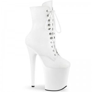 Pleaser Flamingo-1020 Vegan Leather Laarzen Dames Wit | BELGIE BERHCMKI