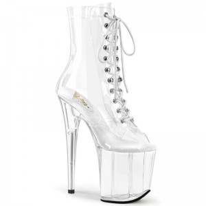 Pleaser Flamingo-1021C Laarzen Dames Clear | BELGIE BETUCHKX