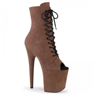 Pleaser Flamingo-1021FS Laarzen Dames Bruin | BELGIE BEFQHZBV