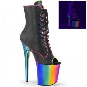Pleaser Flamingo-1021RC-02 Laarzen Dames Zwart Gekleurd | BELGIE BECKBNJR