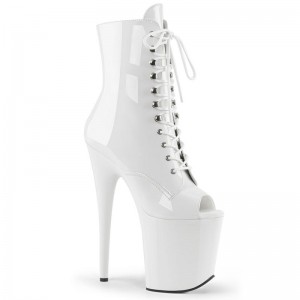 Pleaser Flamingo-1021 Laarzen Dames Wit | BELGIE BEMQPTXH
