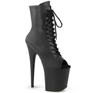 Pleaser Flamingo-1021 Vegan Leather Laarzen Dames Zwart | BELGIE BESCWJEQ