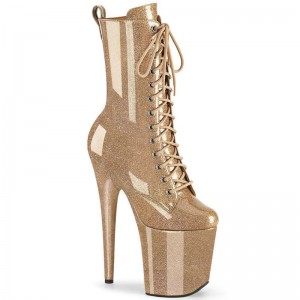 Pleaser Flamingo-1040GP Laarzen Dames Goud | BELGIE BEIGFZCM