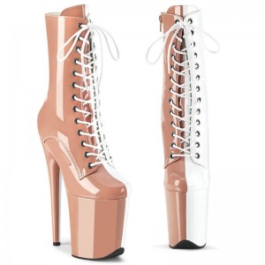 Pleaser Flamingo-1040TT Laarzen Dames Roze Wit | BELGIE BEANQTSJ