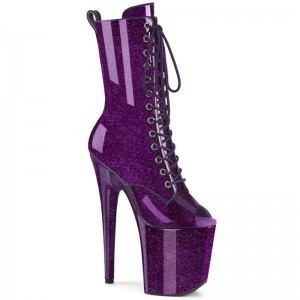 Pleaser Flamingo-1041GP Glitter Laarzen Dames Paars | BELGIE BELDNUJM