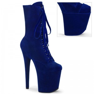Pleaser Flamingo-1045VEL Laarzen Dames Donkerblauw | BELGIE BEMPGLJA